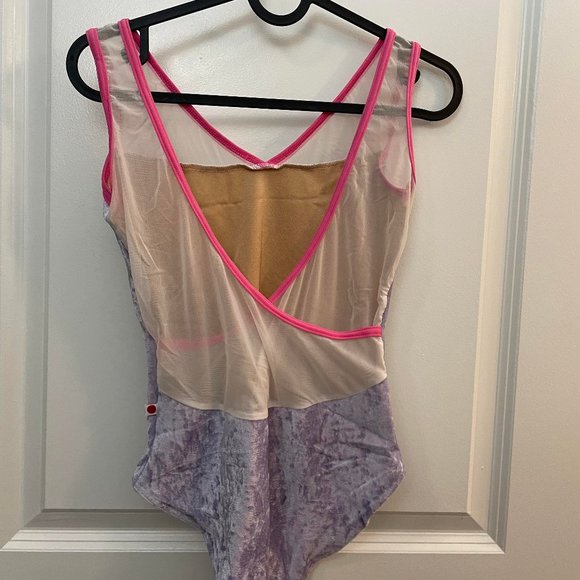 Yumiko Masha velvet mesh leotard size L - Picture 2 of 3